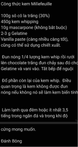 Công thức kem Mille feuille - Công thức kem whipping đánh bông trang trí bánh