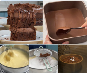 Bánh double double chocolate - chocolate streusel cake with ganache chocolate cake