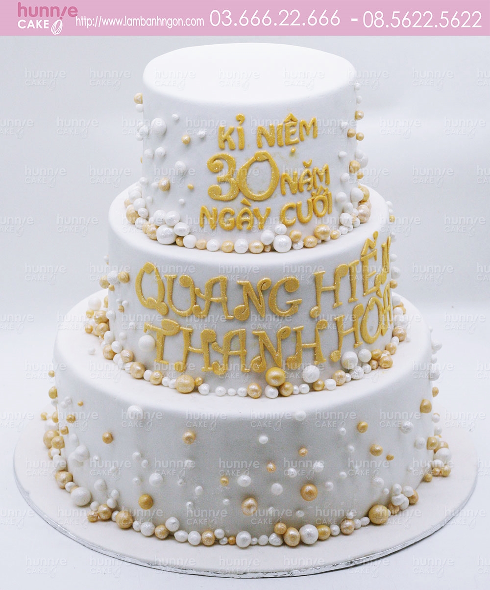 Bánh gato sinh nhật 3 tầng kỷ niệm 30 năm ngày cưới  của bố mẹ 5309 - Bánh ngon đẹp