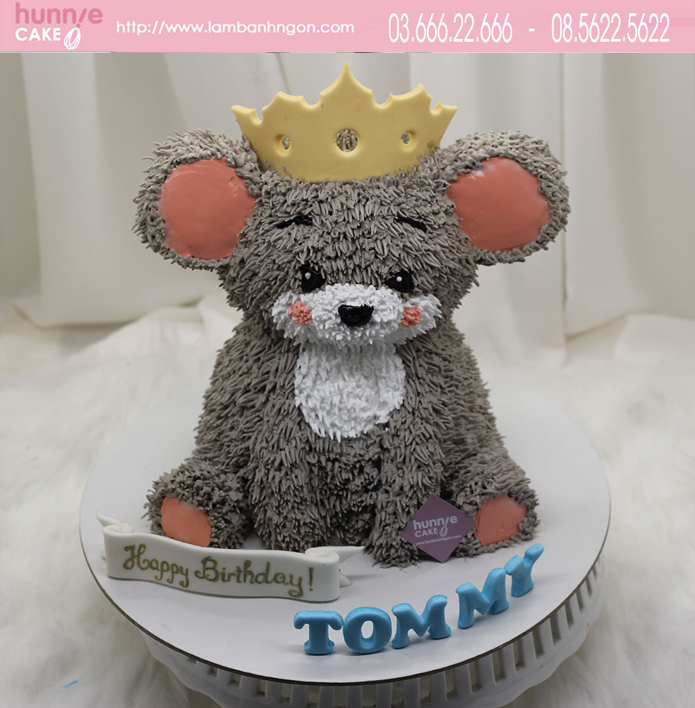 Bánh hình con chuột đội vương miện siêu dễ thương tặng sinh nhật người tuổi Tí 7836 - Bánh ngon đẹp