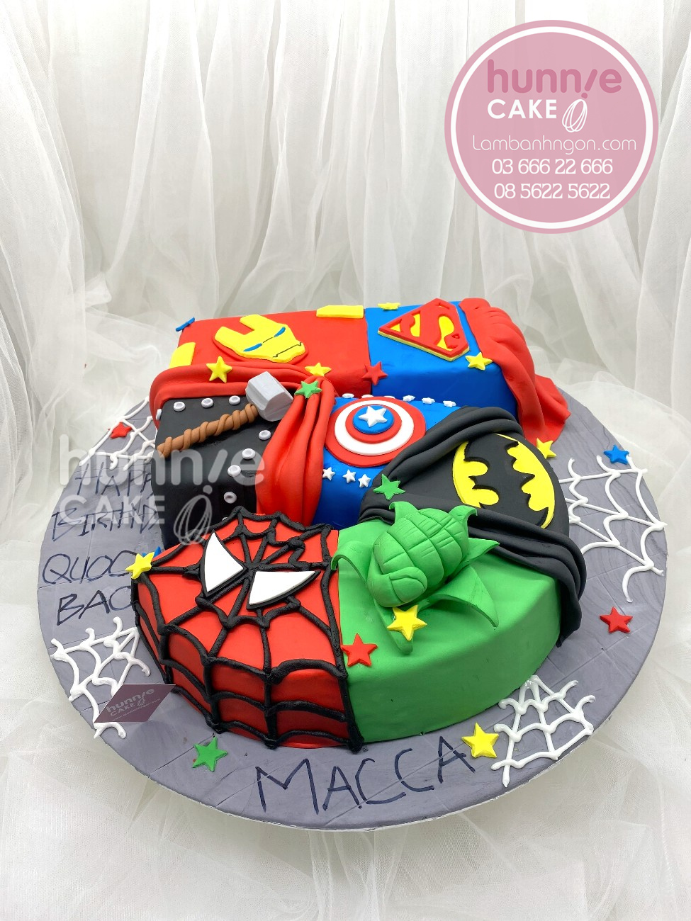 Bánh fondant sinh nhật hình số 5 siêu nhân, siêu anh hùng đẹp ấn tượng nhất 9883 - Bánh ngon đẹp