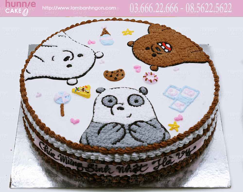 Bánh gato sinh nhật 3 chú gấu we bare bears “lầy nhất” hệ mặt trời 5156 -  Bánh sinh nhật, kỷ niệm