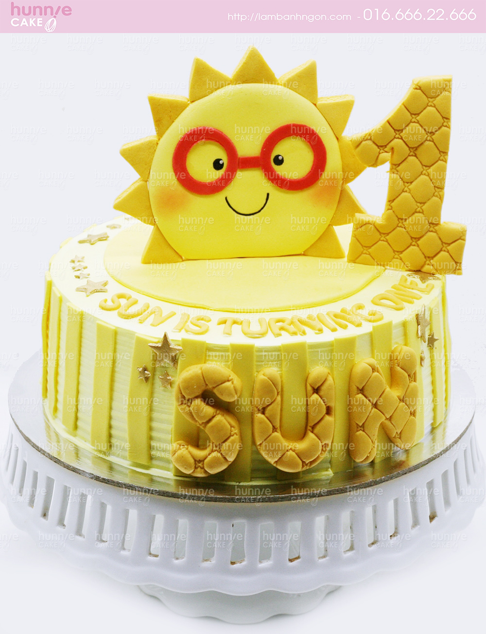 Bánh gato sinh nhật chủ đề ông mặt trời tỏa nắng 4941 - Bánh fondant
