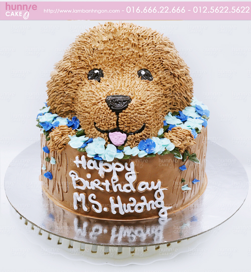 Bánh sinh nhật 2 tầng tạo hình 3d con chó tuổi tuất dễ thương dành cho bé  gái | Bánh Kem Ngộ Nghĩnh