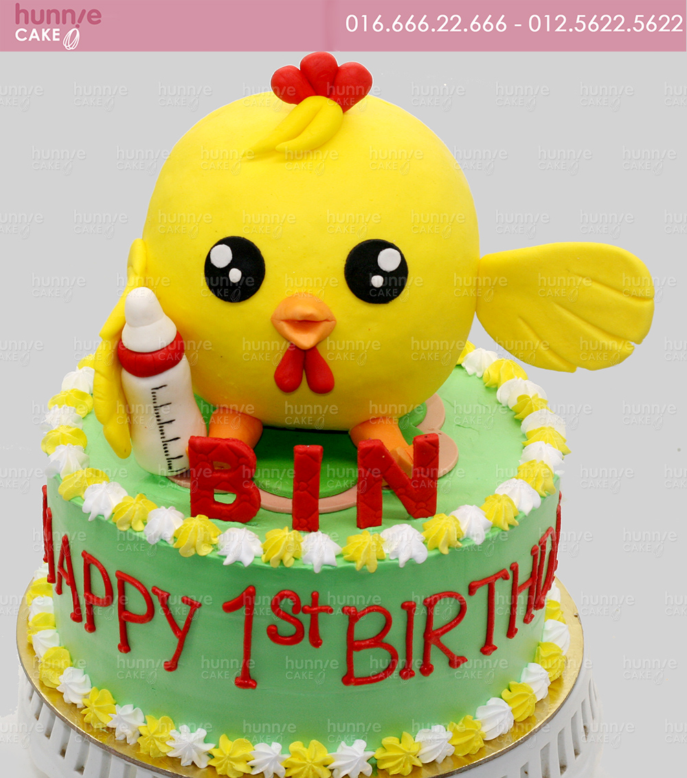 Bánh gato sinh nhật tạo hình 3d con gà vàng tuổi dậu và số 16 tặng con gái  | Bánh Kem Ngộ Nghĩnh