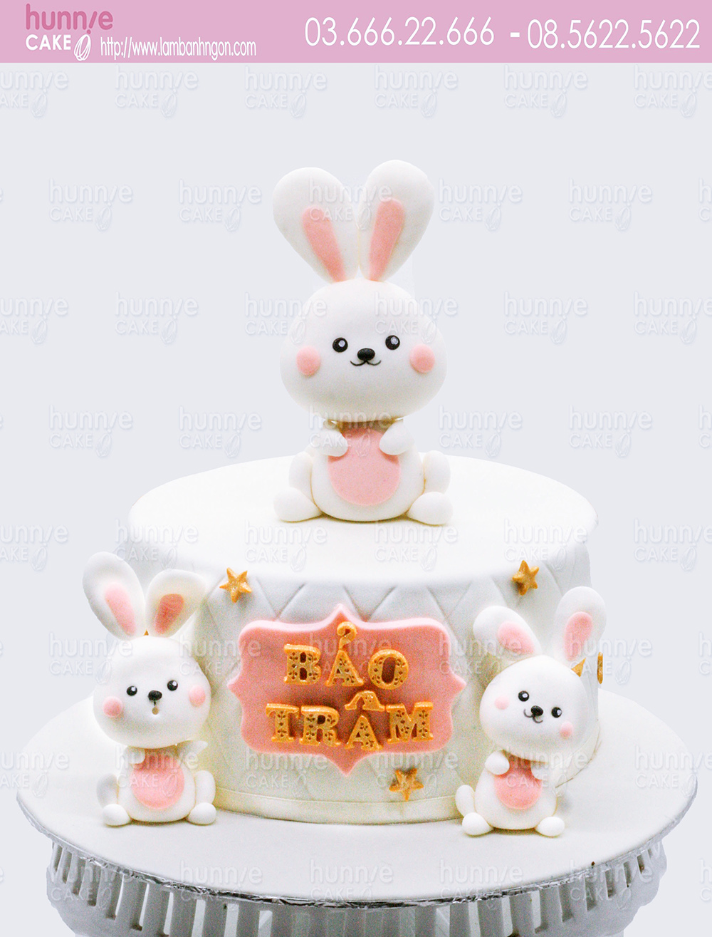 Bánh kem thôi nôi gấu và thỏ mừng sinh nhật bé dễ thương nhất 2020