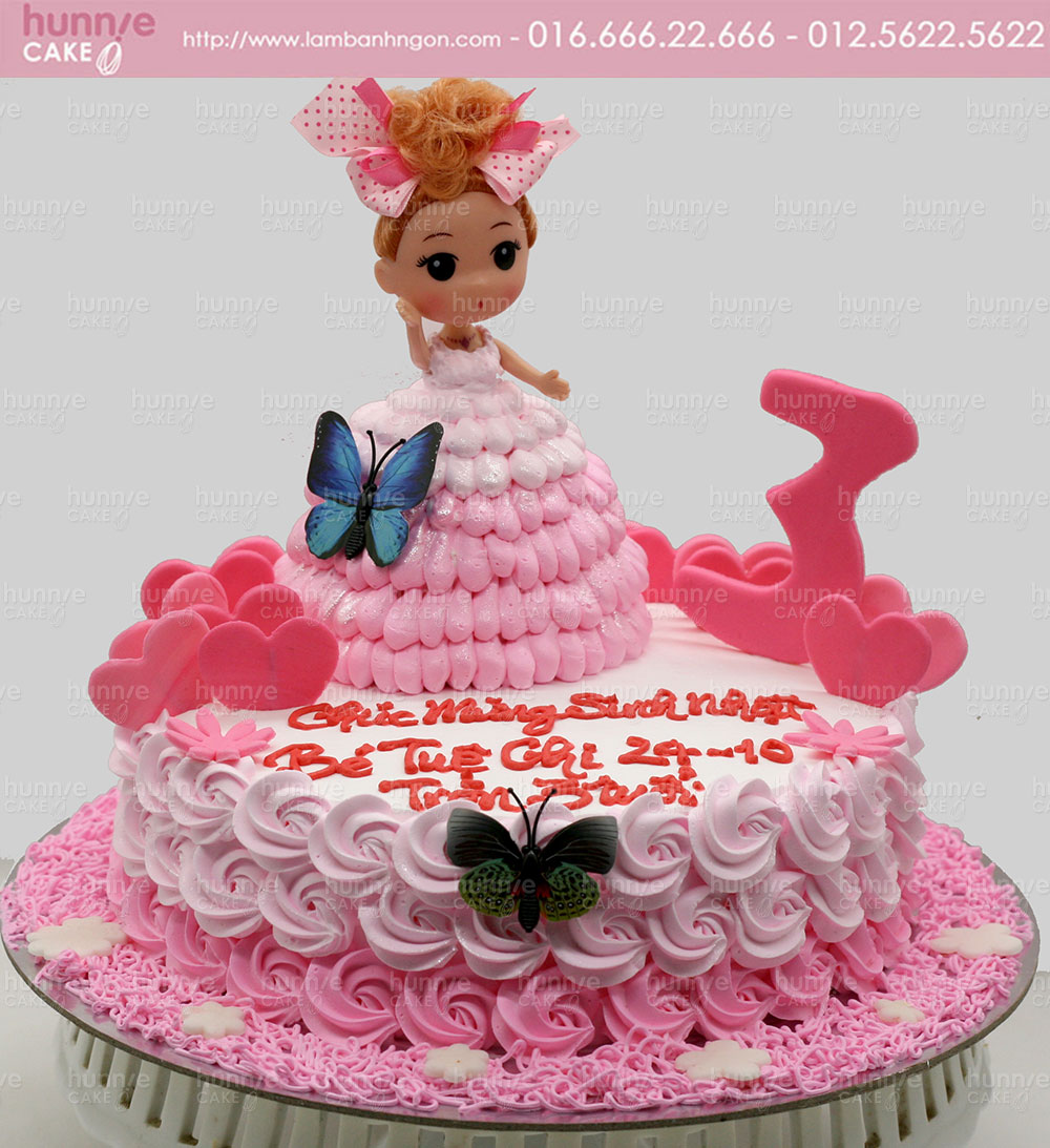 Bánh kem sinh nhật tạo hình búp bê chibi trang trí đẹp mắt tặng bé gái   Bánh Kem Ngộ Nghĩnh