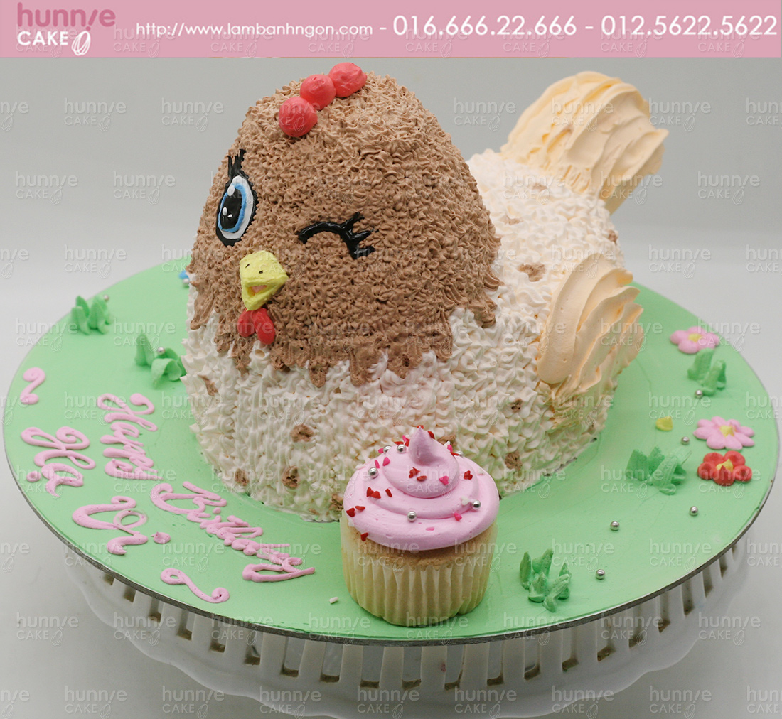 Bánh gato sinh nhật con gà mái mơ nhỏ bé 3765 - Bánh sinh nhật, kỷ niệm