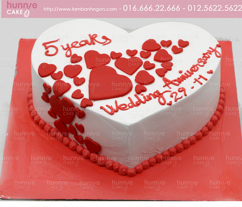 Bánh gato sinh nhật hình trái tim tình yêu 4188 - Bánh fondant