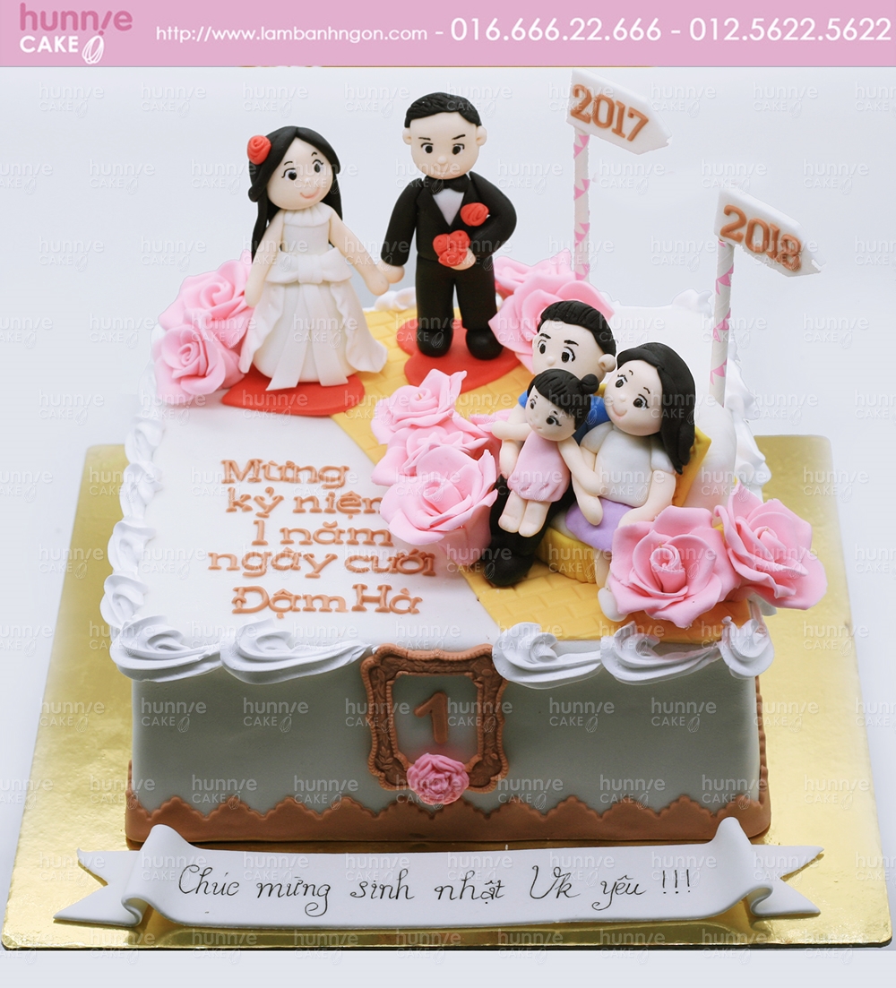 Bánh kỷ niệm ngày cưới chồng tặng vợ vợ tặng chồng mã số 2D-0008 - Tiệm Bánh  Chon Chon
