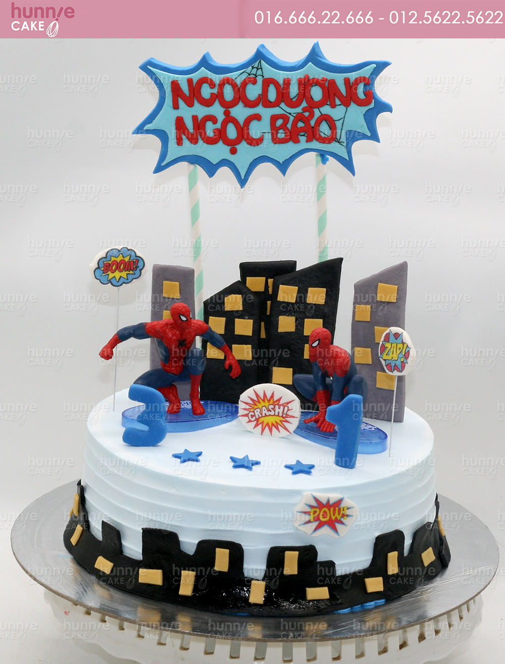Bánh gato sinh nhật siêu nhân người nhện Spider man sức mạnh siêu ...