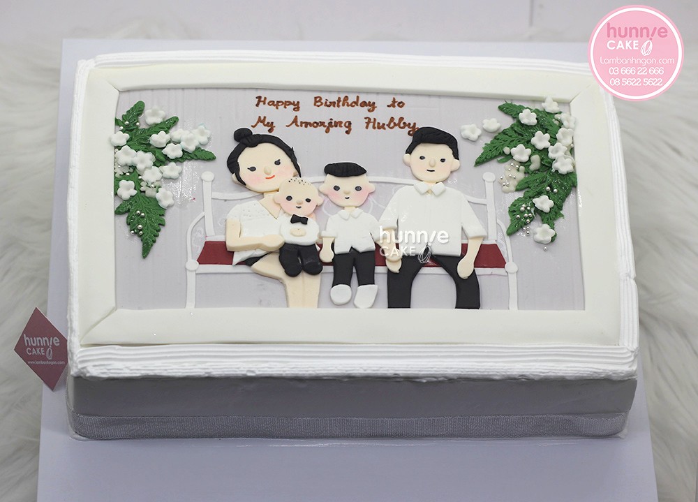 Bánh kỉ niệm ngày cưới đẹp ý nghĩa nhất với khung hình gia đình hiện tại 9246 - Bánh ngon đẹp