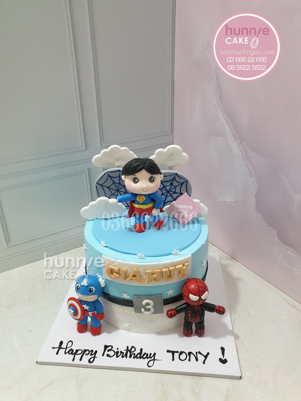 Bánh sinh nhật siêu nhân anh hùng nhỏ tặng bé trai đẹp siêu ngầu 10853 - Bánh ngon đẹp