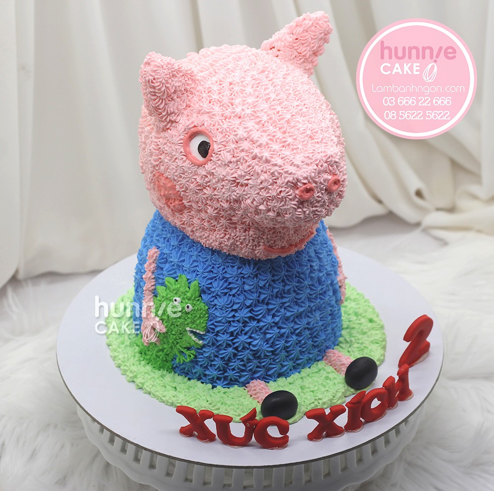 Bánh sinh nhật 3d tạo hình lợn george peppa pig đẹp tặng bé trai 9188 - Bánh ngon đẹp