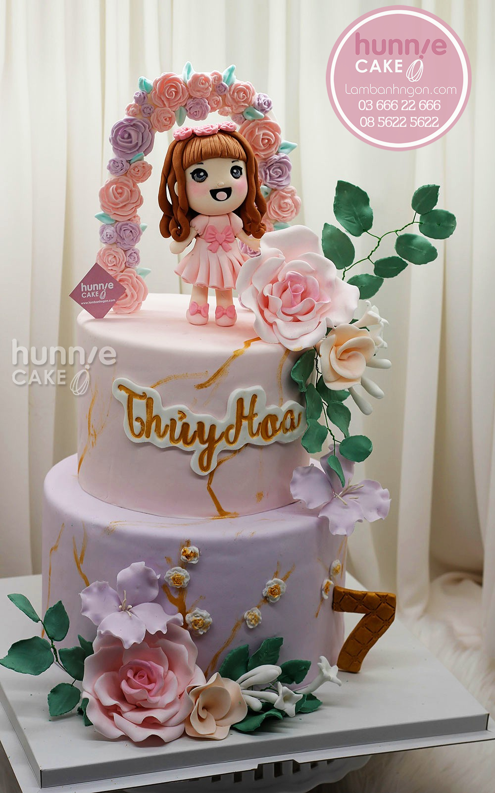 Bánh sinh nhật bé gái 2 tầng đẹp có tạo hình dễ thương, xinh xắn nhất 9452 - Bánh ngon đẹp