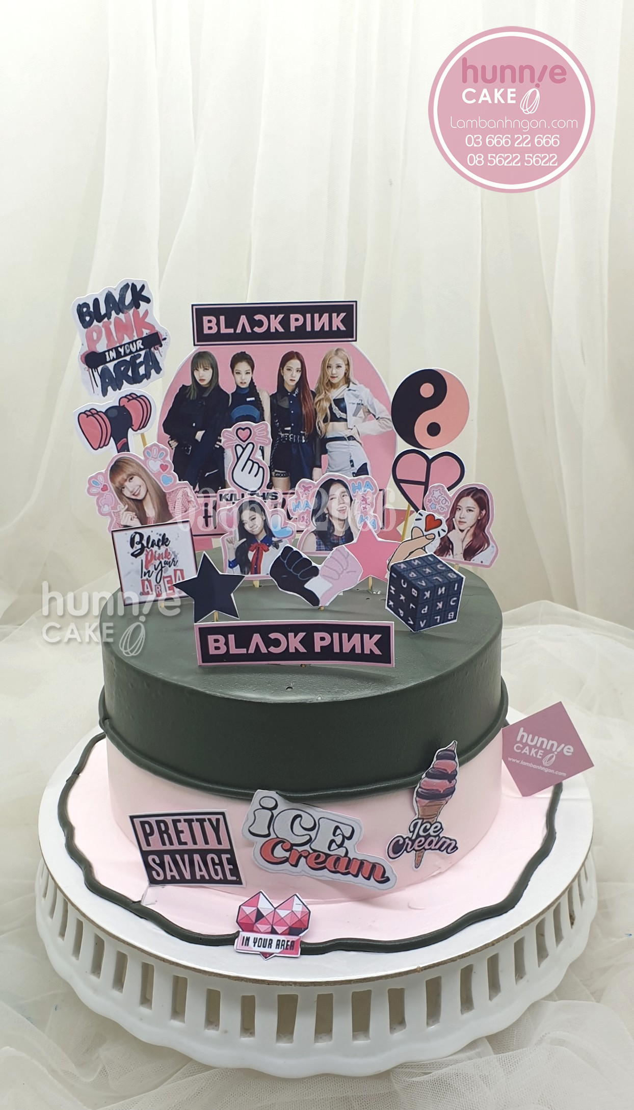 Bánh sinh nhật black pink đẹp ấn tượng nhất tặng bé gái 10116 - Bánh ngon đẹp