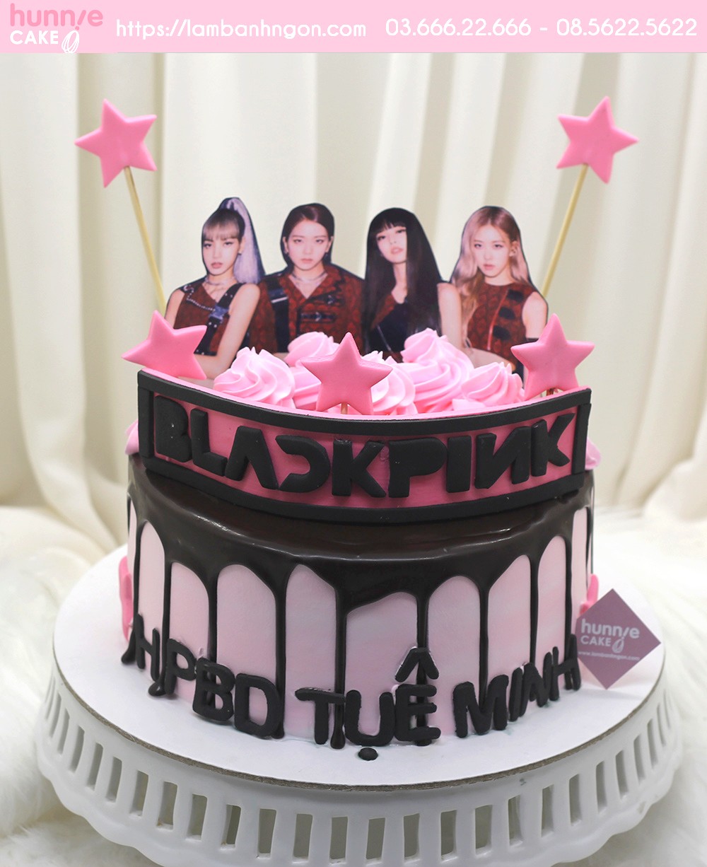 Bánh sinh nhật trang trí Black Pink CO1730  Cake Ocean