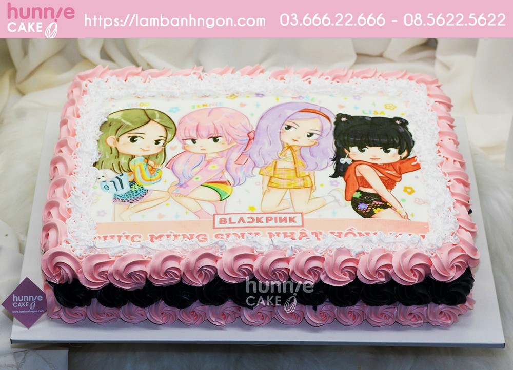 Bánh Sinh Nhật In Hình Nhóm Nhạc Black Pink Hàn Quốc Xinh Đẹp 8490 - Bánh  In Ảnh