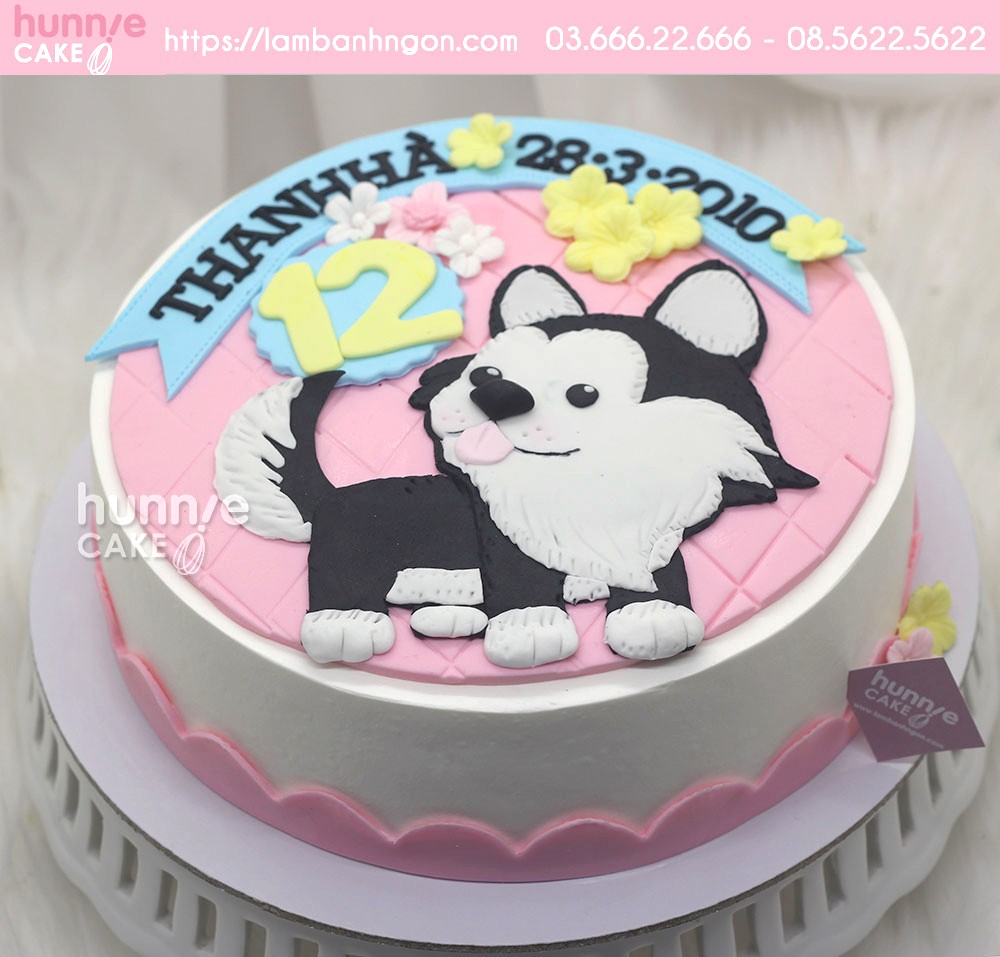 Bánh sinh nhật con chó Alaska dễ thương nhất tặng bé gái 8692 - Bánh ngon đẹp