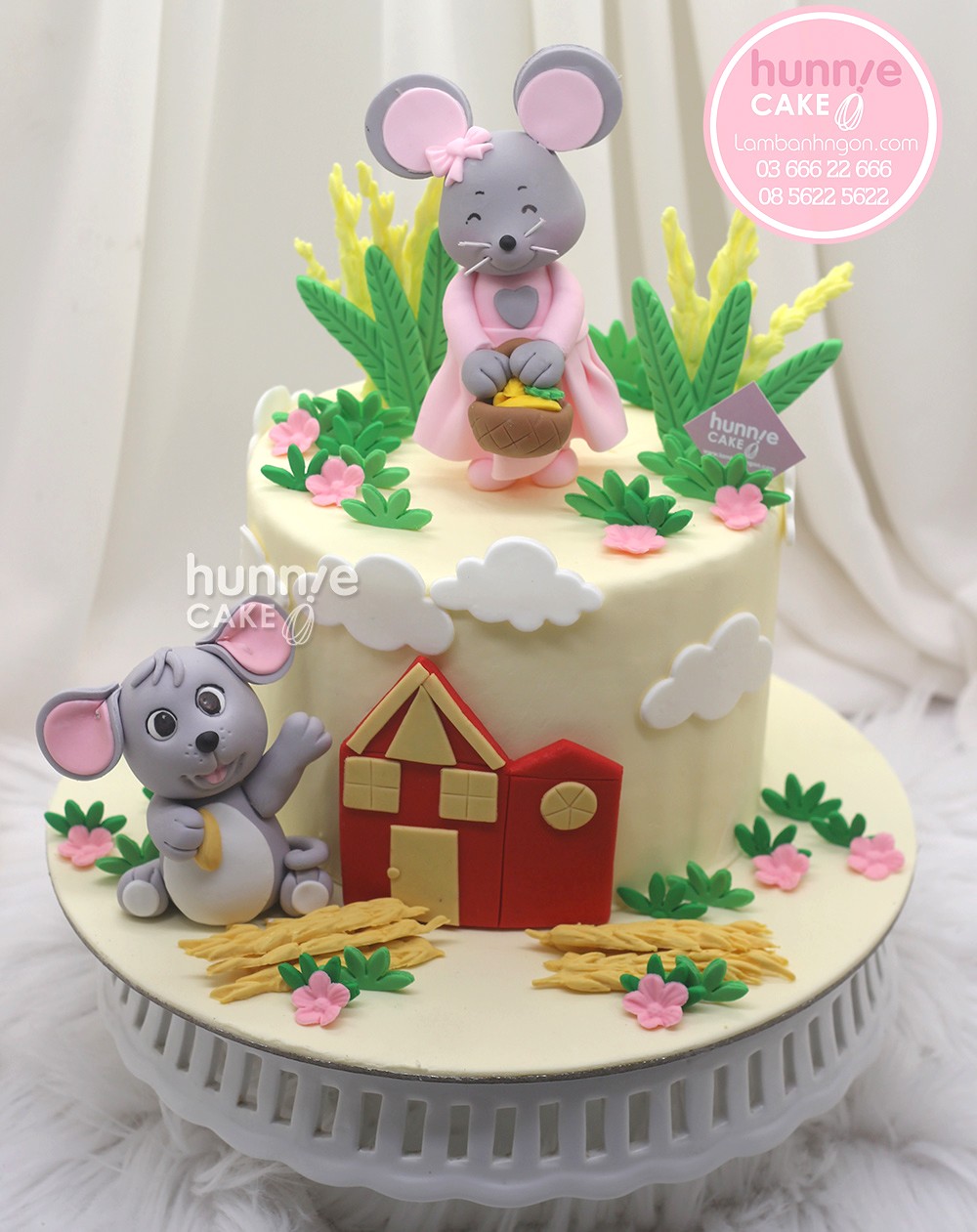 Bánh sinh nhật con chuột và ngôi nhà lúa mì tặng người tuổi tý với mong ước sung túc cả đời 9147 - Bánh ngon đẹp