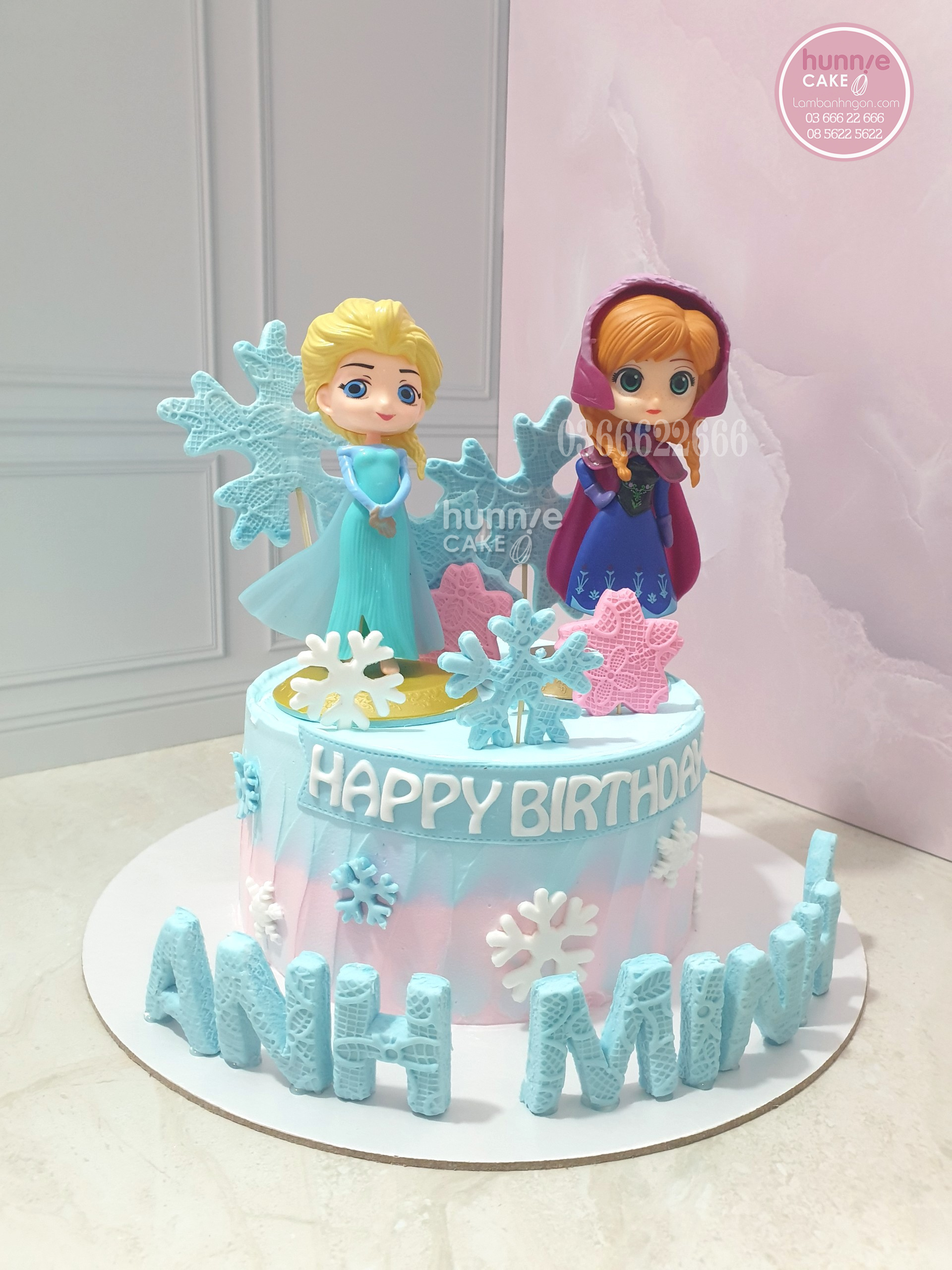 Bánh sinh nhật công chúa Elsa và Anna xinh đẹp tặng bé gái 10590 - Bánh ngon đẹp