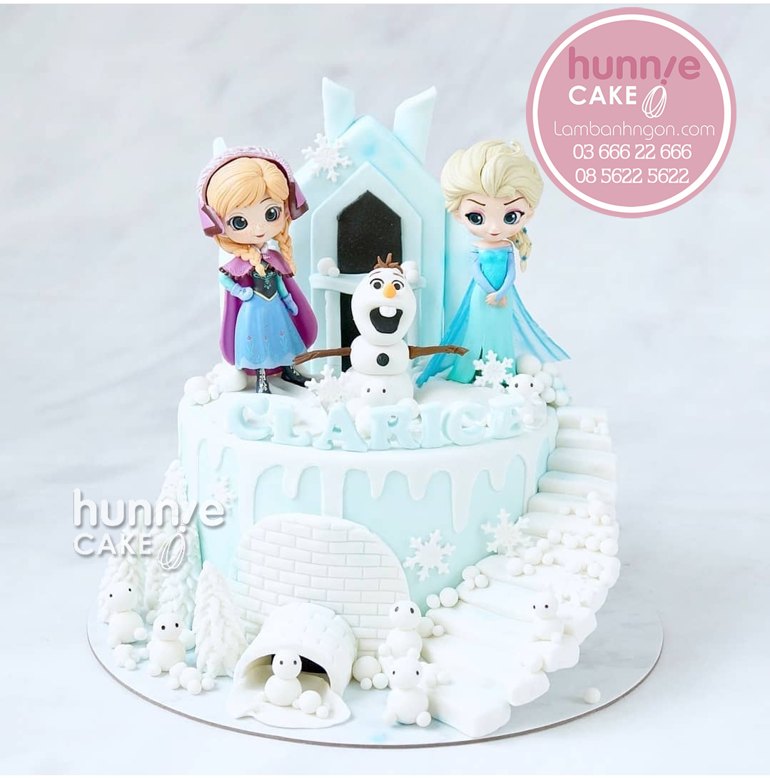 Bánh sinh nhật công chúa Elsa và Anna xinh tặng bé gái 9306 - Bánh ngon đẹp