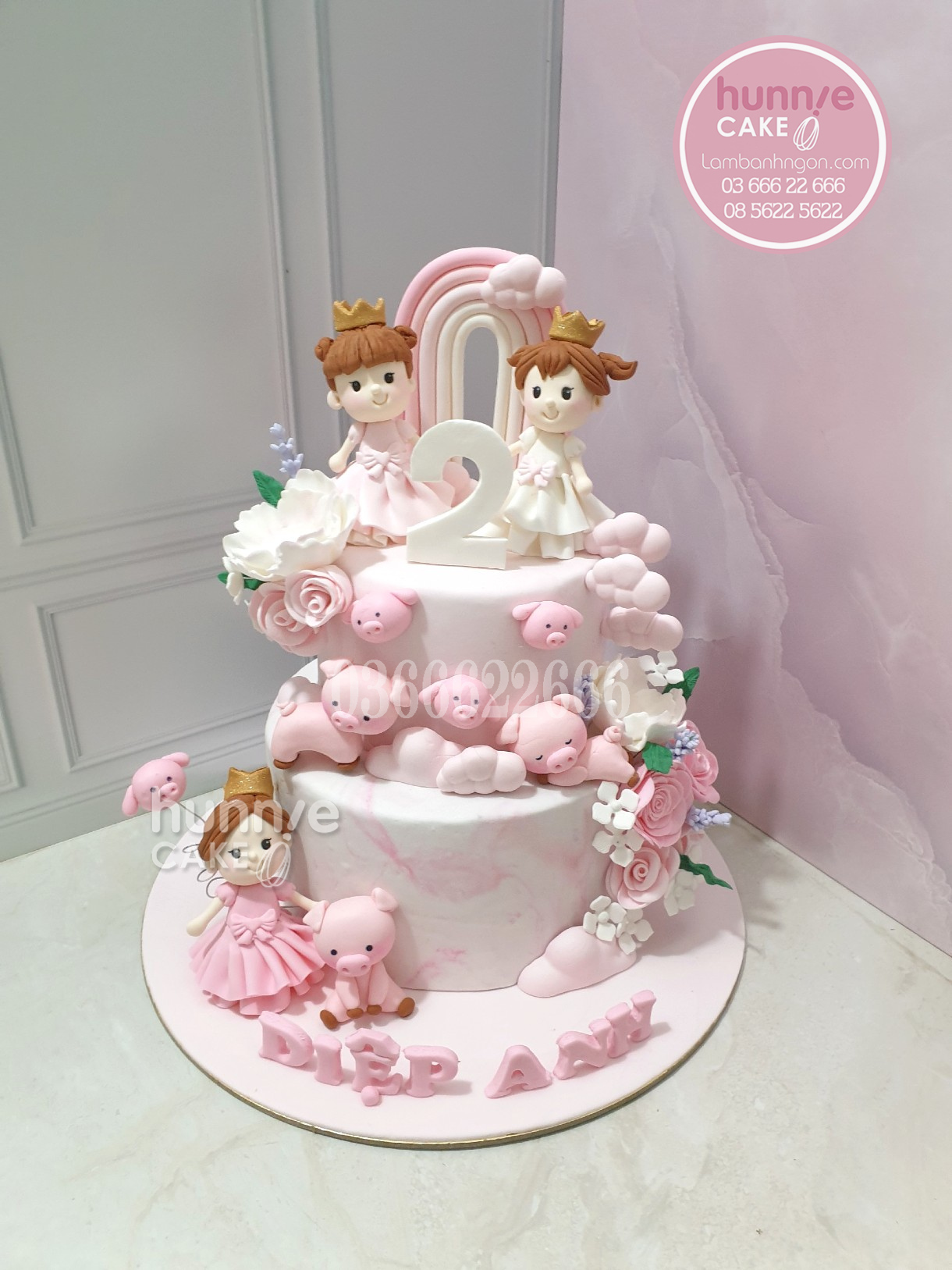 Bánh sinh nhật công chúa nhỏ hai tuổi đẹp nhất tặng bé gái tuổi hợi 10823 - Bánh ngon đẹp