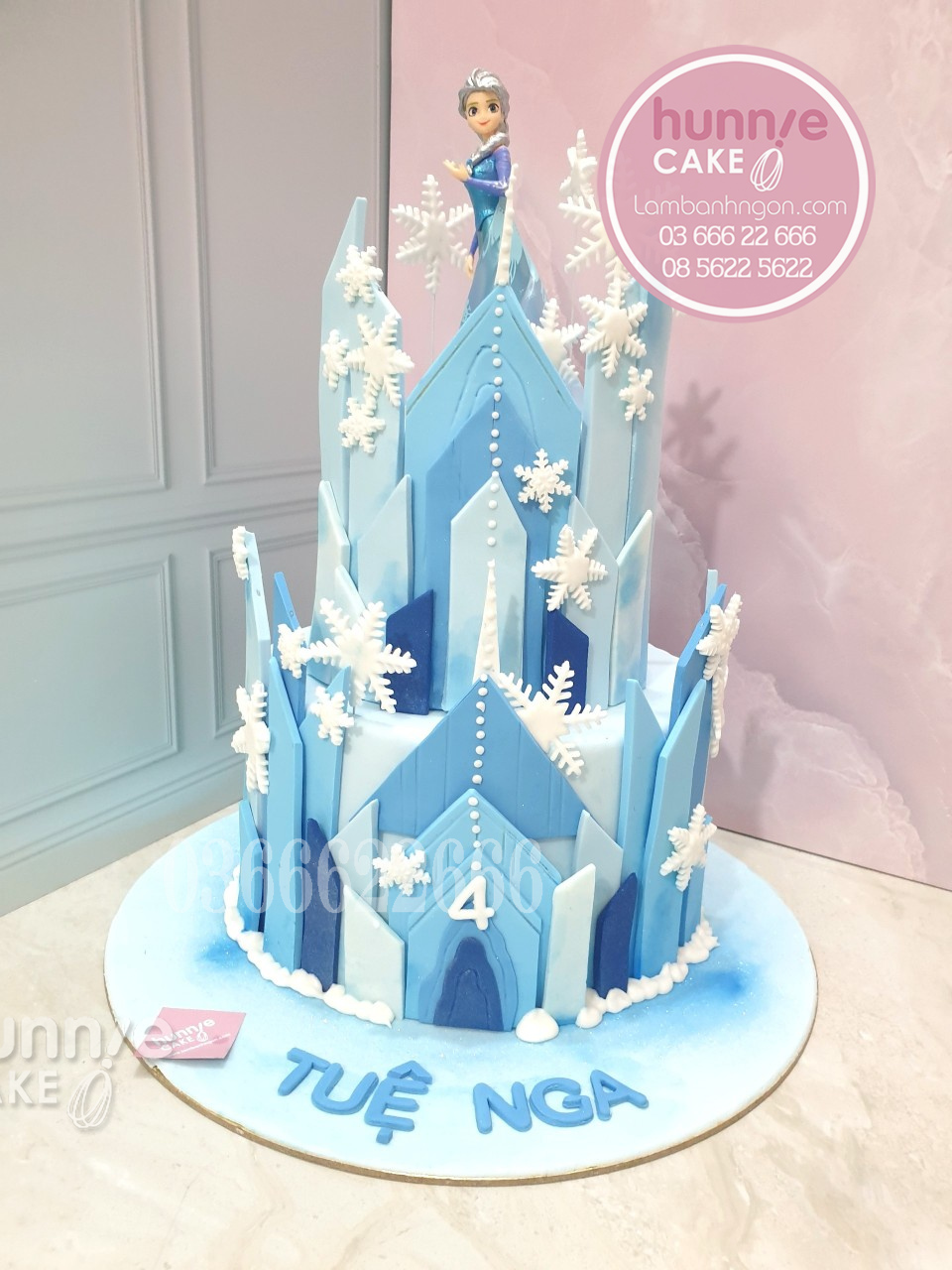 Bánh sinh nhật Elsa công chúa và tòa lâu đài băng đẹp hoành tráng 10511 - Bánh ngon đẹp