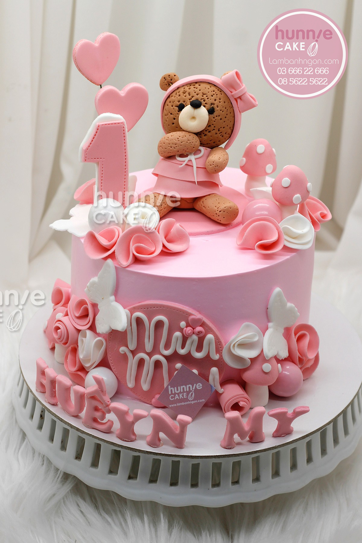 Bánh sinh nhật gấu nâu cực xinh yêu tặng sinh nhật bé gái 9641 - Bánh ngon đẹp