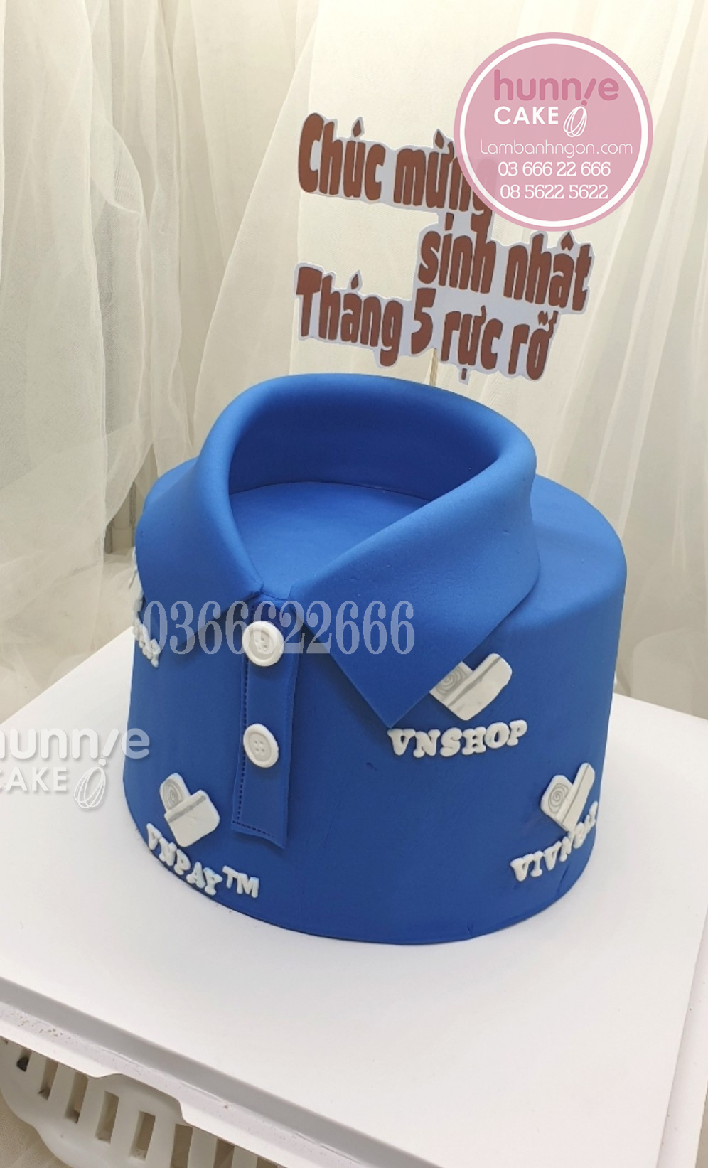 Bánh sinh nhật hình chiếc áo mang logo công ty đẹp ý nghĩa 10209 - Bánh ngon đẹp