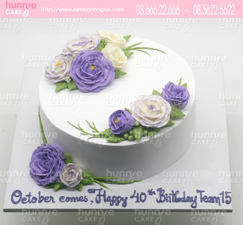 Bánh sinh nhật hoa hồng tím 3d đẹp lung linh và ý nghĩa 7551 - Bánh ngon đẹp