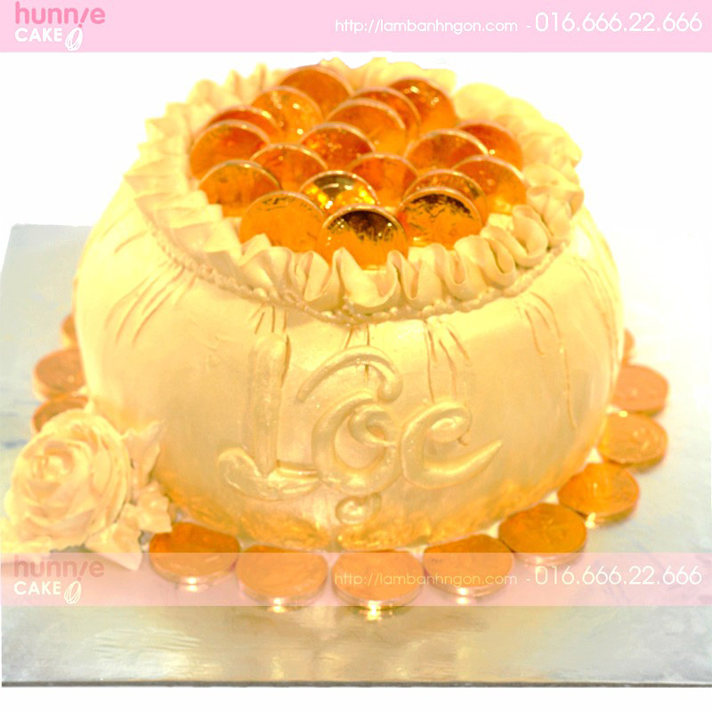 Bánh sinh nhật kem hũ vàng Tài Lộc cho người được tặng bánh 3662 - Bánh ngon đẹp