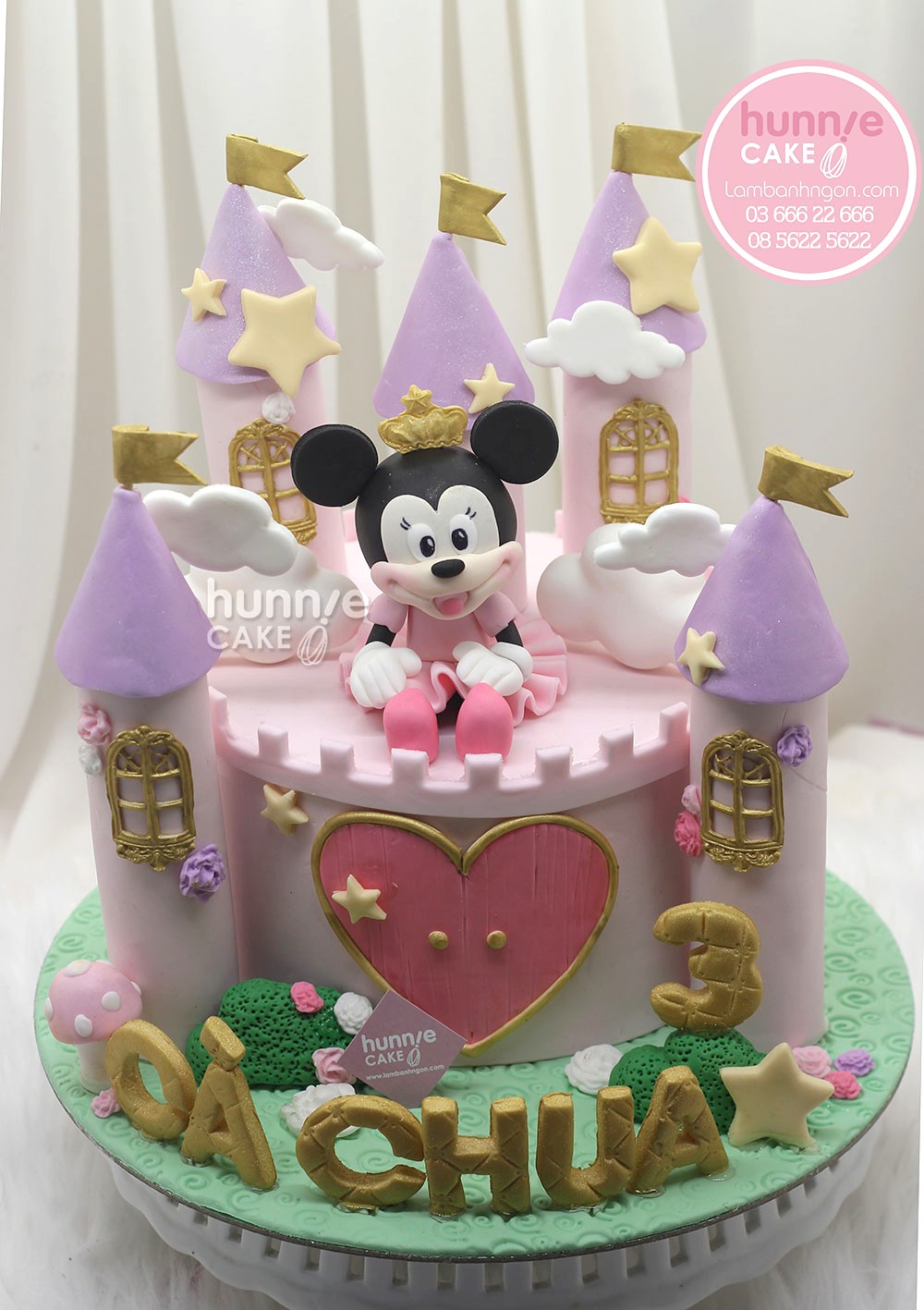 Bánh sinh nhật lâu đài chuột Minnie đẹp ấn tượng bên lâu đài lộng lẫy 9055 - Bánh ngon đẹp