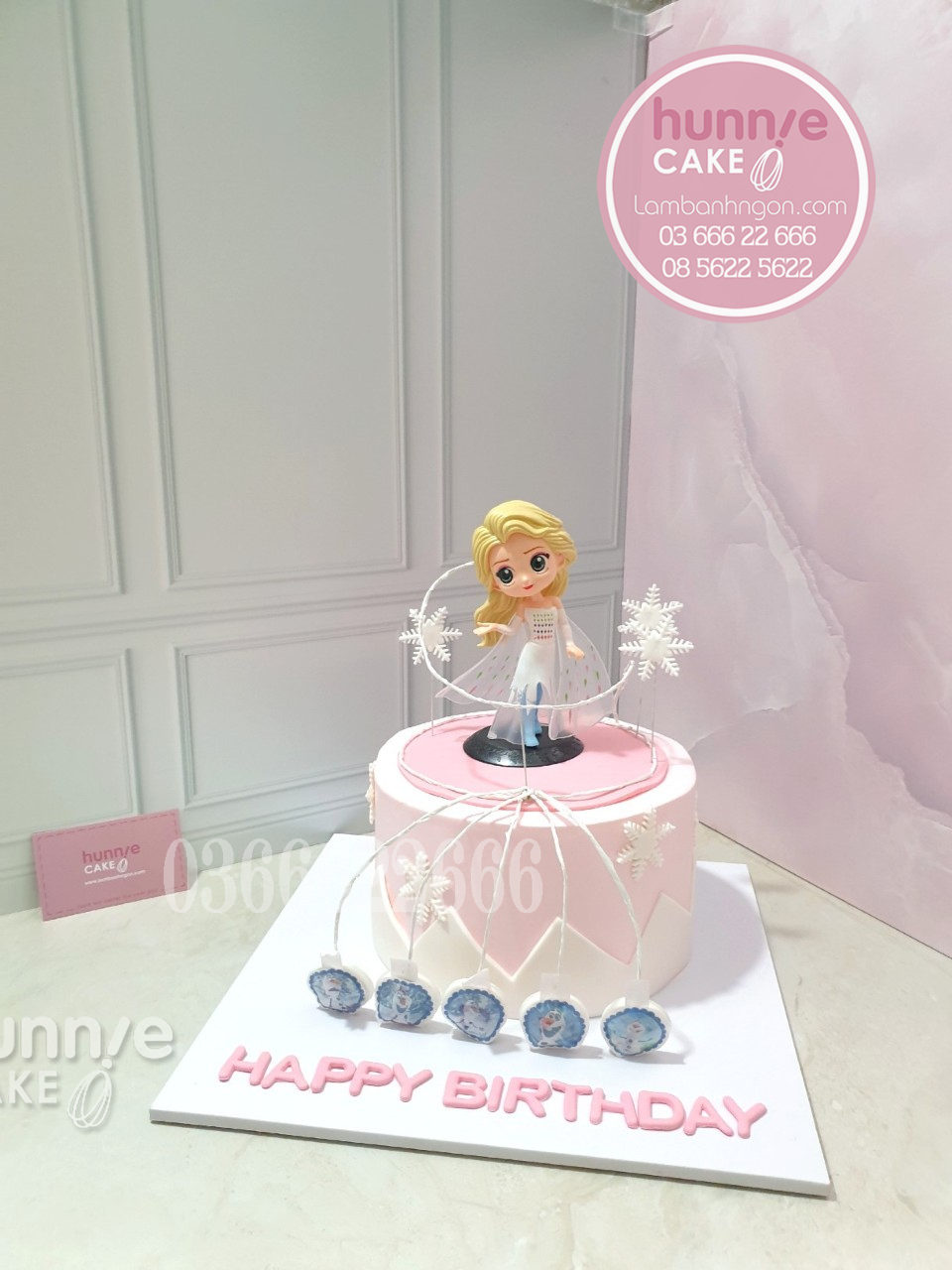 Bánh sinh nhật màu hồng công chúa Elsa xinh đẹp nhất  10782 - Bánh ngon đẹp