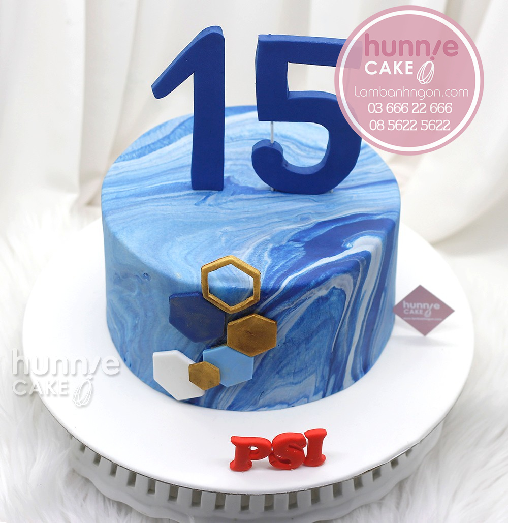 Bánh sinh nhật màu xanh đẹp tặng bạn trai 9534 - Bánh ngon đẹp