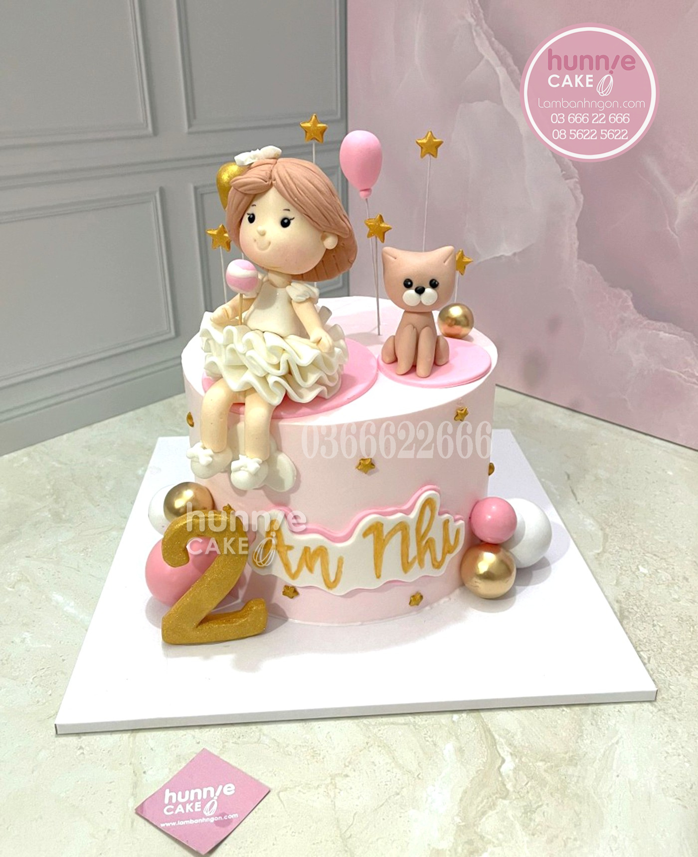 Bánh sinh nhật nặn hình chibi bé gái xinh đẹp tặng bé tuổi mèo 10512 - Bánh ngon đẹp