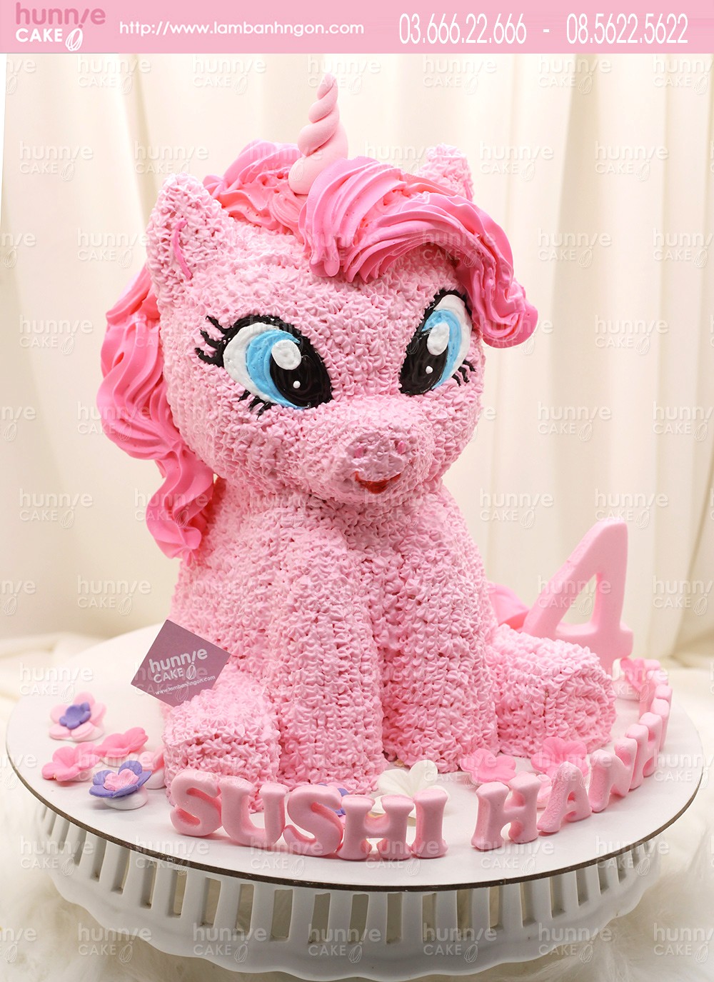 Bánh sinh nhật ngựa Pony hồng hào - Pinkie Pie Pony đẹp rực rỡ tặng sinh nhật bé gái  7061 - Bánh ngon đẹp