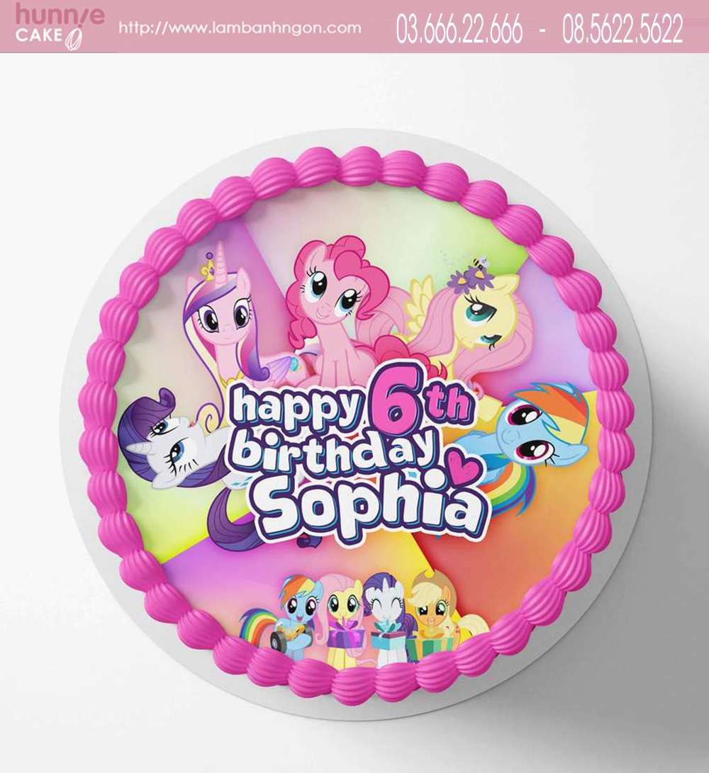 Bánh sinh nhật ngựa Pony sắc màu tặng sinh nhật bé gái 7729 - Bánh ngon đẹp