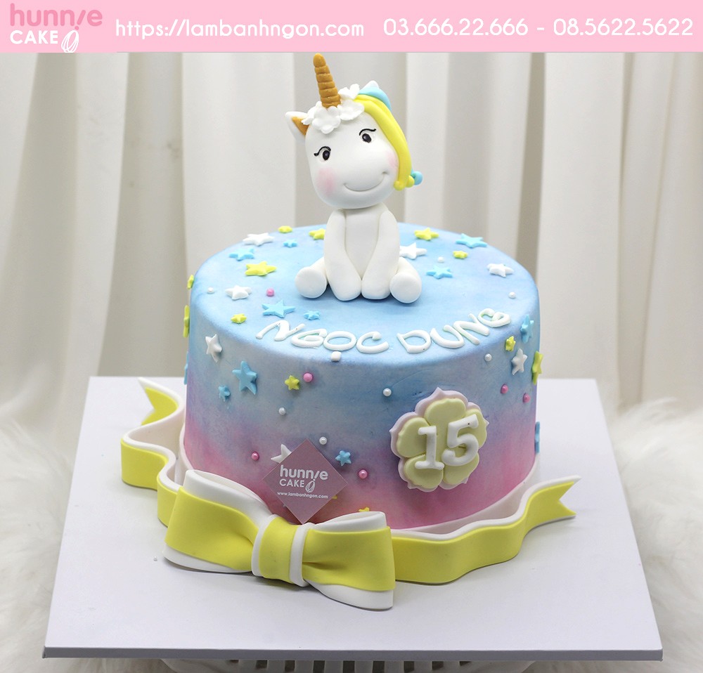 Bánh sinh nhật ngựa thiên thần unicorn đẹp cực đáng yêu cho các bé gái 8639 - Bánh ngon đẹp