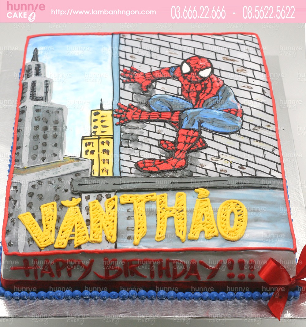 Bánh sinh nhật siêu nhân người nhện Spiderman đẹp cực ngầu 7554 - Bánh ngon đẹp