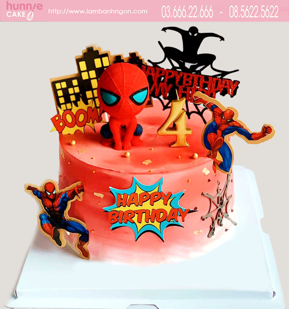 Bánh sinh nhật người nhện siêu nhân spider man đẹp ấn tượng tặng sinh nhật bé trai 7140 - Bánh ngon đẹp