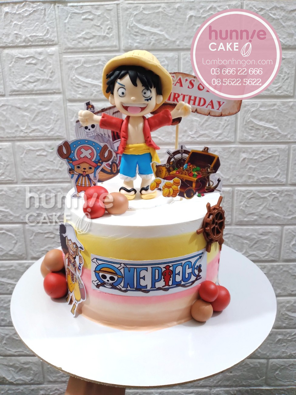 Bánh sinh nhật đảo hải tặc Luffy trong One Piece đẹp tặng bé trai 9016   Bánh sinh nhật kỷ niệm
