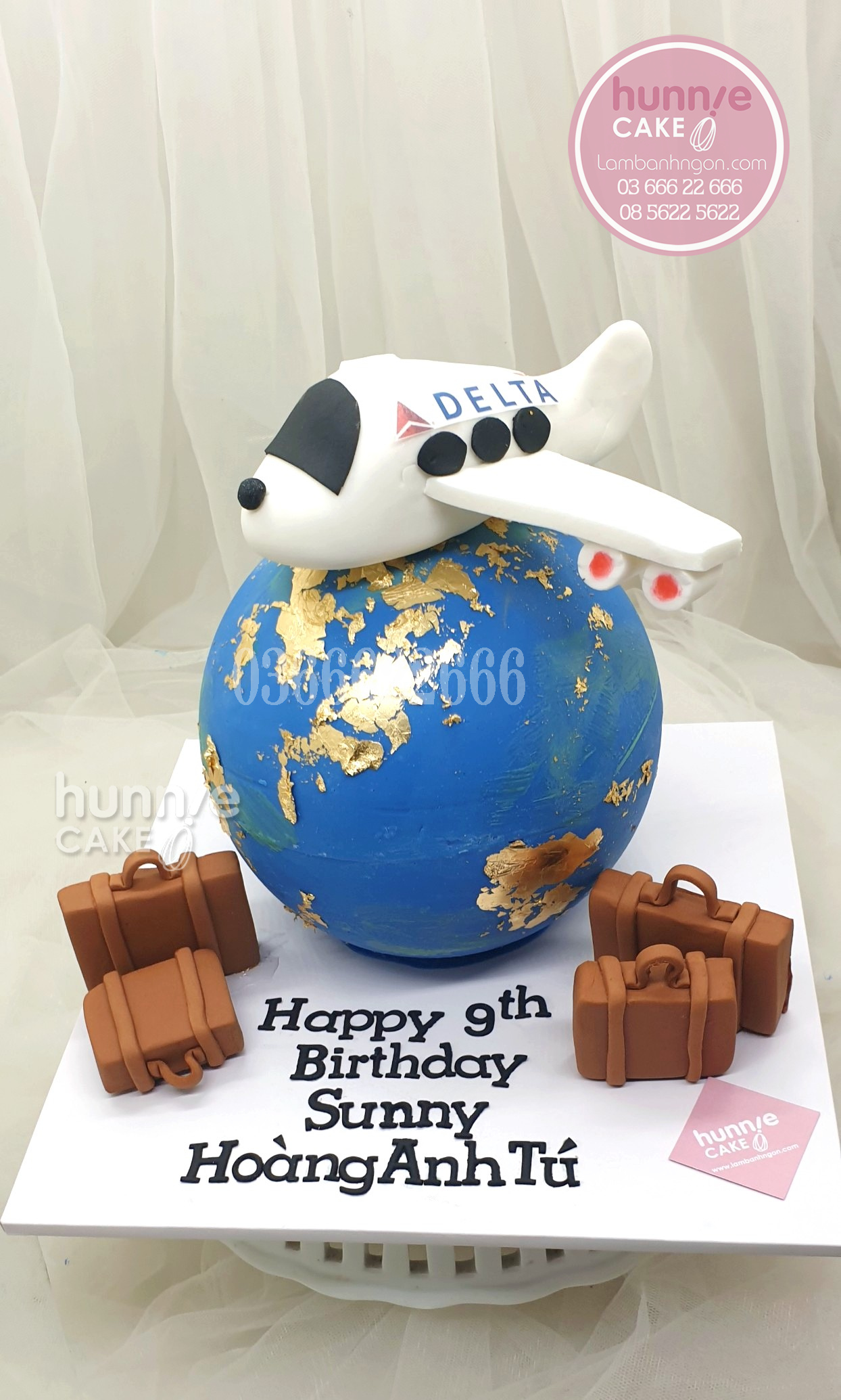 Bánh sinh nhật pinata chủ đề trái đất, máy bay tặng phi công đẹp ấn tượng 10122 - Bánh ngon đẹp