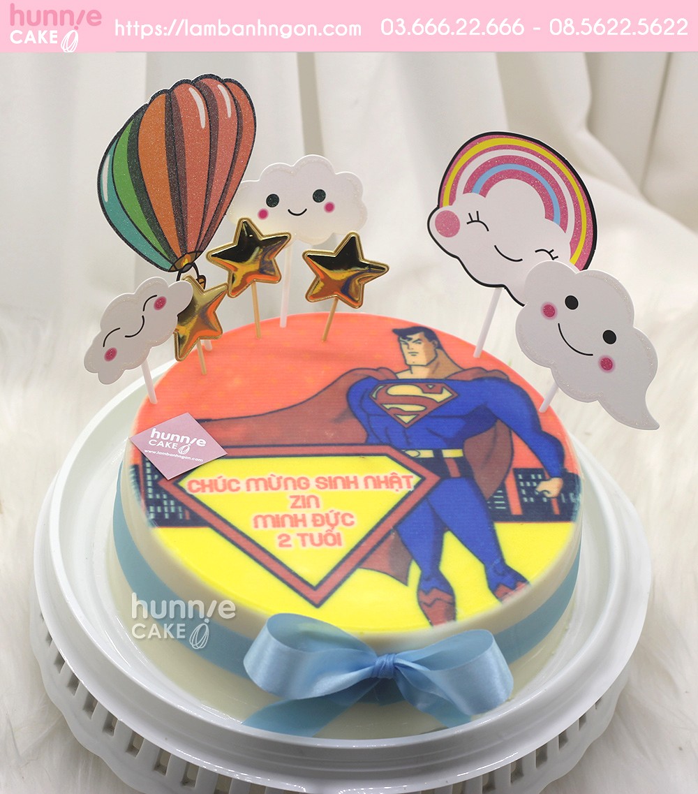 Bánh thạch sinh nhật hình siêu nhân Super man nam tính nhất 8698 - Bánh ngon đẹp