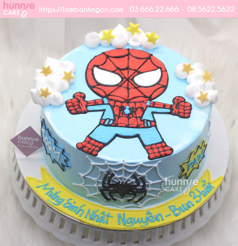 Bánh sinh nhật siêu nhân người nhện Spider man đẹp 8763 - Bánh ngon đẹp