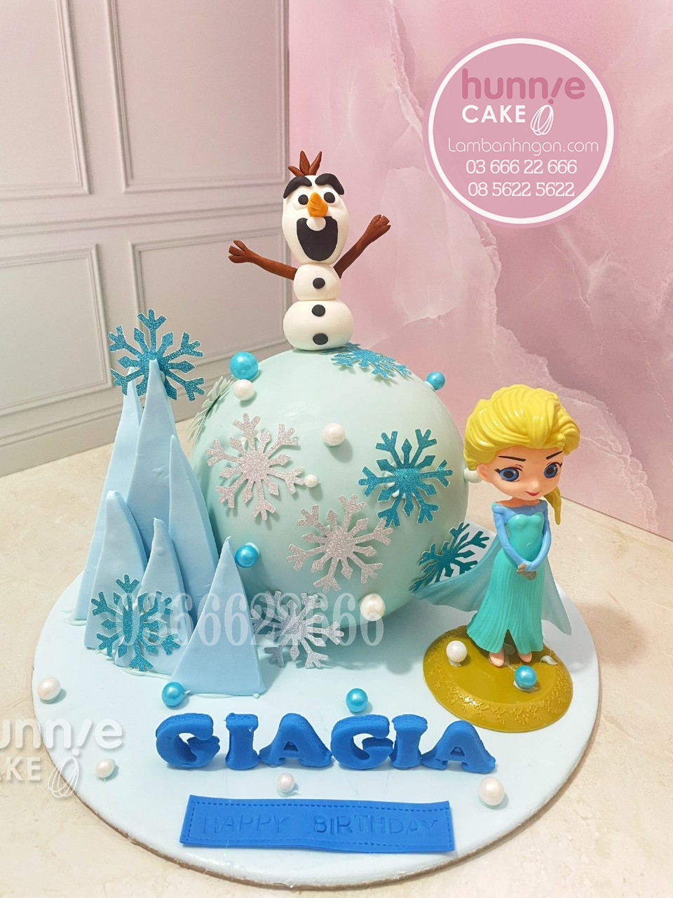 Bánh công chúa Elsa xinh đẹp và Olaf đáng yêu tặng sinh nhật bé gái 10620 - Bánh ngon đẹp