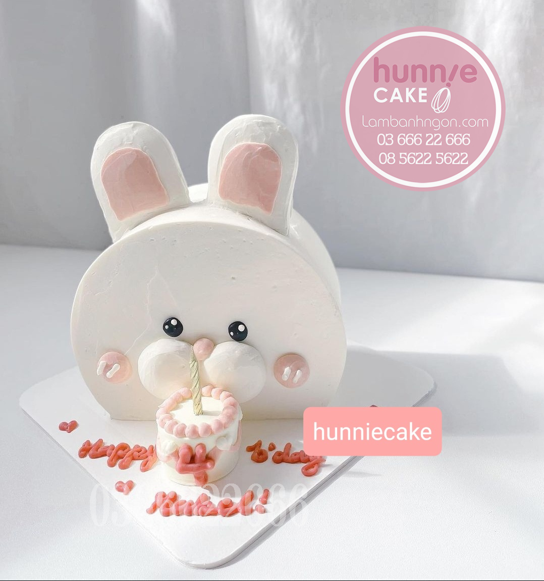 Bánh sinh nhật thỏ trắng đẹp ấn tượng nhất 10103 - Bánh ngon đẹp