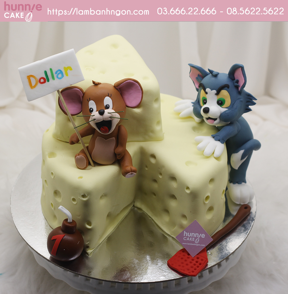 Bánh sinh nhật mèo Tôm và chuột jerry thật đẹp và đầy ý nghĩa dành cho chủ nhân bữa tiệc sinh năm chuột (tuổi tý) 8517 - Bánh ngon đẹp