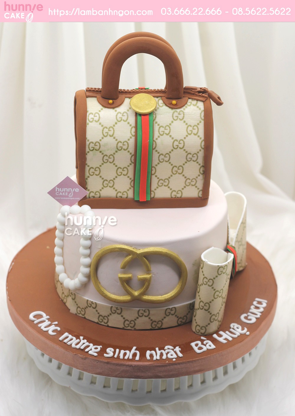 Bánh sinh nhật túi xách Gucci đẹp sành điệu tặng bạn yêu hàng hiệu8721 - Bánh ngon đẹp