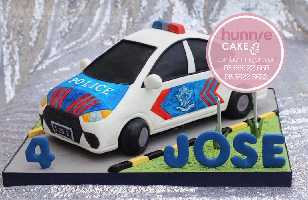 Bánh sinh nhật xe ô tô cảnh sát police car đẹp ý nghĩa 10195 - Bánh ngon đẹp
